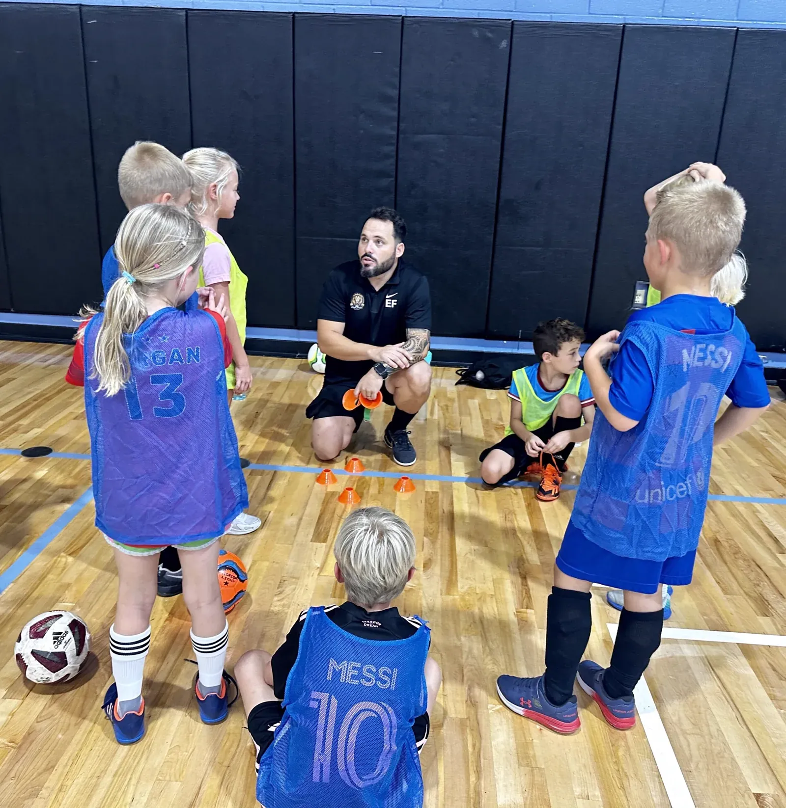 Our youngest players, first touches on the court